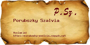 Porubszky Szalvia névjegykártya